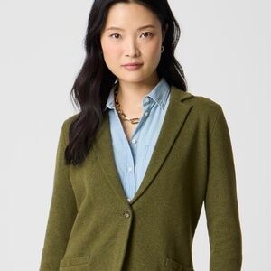 J.Crew Factory Petite Large Schoolboy Sweater Blazer in Loden